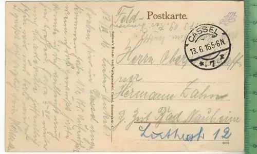Cassel, Orangerie  1916, Verlag: Bellson`s, Cassel, FELD-Postkarte ohne Frankatur,  mit Stempel  CASSEL, 13.6.16