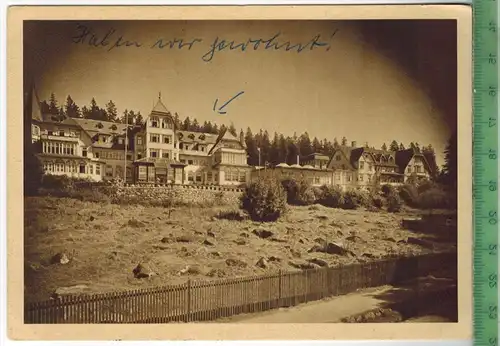 Schierke, Harz Hotel Fürst zu Stolberg, Verlag: Jungnitsch & Co. Berlin, Postkarte, Maße: 14,8 x 10,5 cm,Erhaltung: I-II