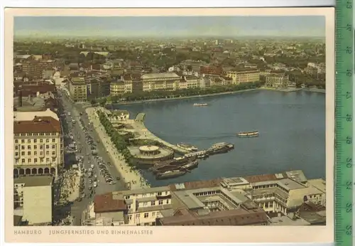 Hamburg, Jungfernsteg und Innenalster, Verlag: Hans Andres, Hamburg, Postkarte, Maße: 14,8 x 10,5 cm, Erhaltung: I-II,