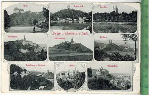 Burgen und Schlösser an der Saale 1930, Verlag: Lööffler & Co., Greiz, Postkarte. Erhaltung: I-II, unbenutzt