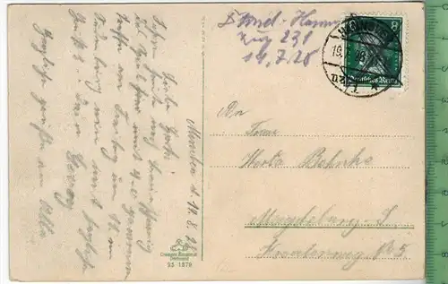 Porta Westfalica , 1928, Verlag: Cramers, Dortmund, Postkarte mit Frankatur  und Stempel, HANNOVER   19.7.28