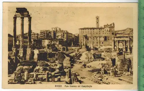 Roma ,1925, Verlag: ---,  Postkarte mit Frankatur  und Stempel, ROMA  7.3.1925, MIT BEFÖRDERUNGSSPUREN, Erhaltung: I-II
