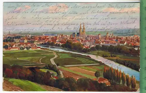 Regensburg, 1917, Verlag: M.Huber, Regensburg, Feld- Postkarte ohne Frankatur  und Stempel, REGENSBURG  9. Jul. 17