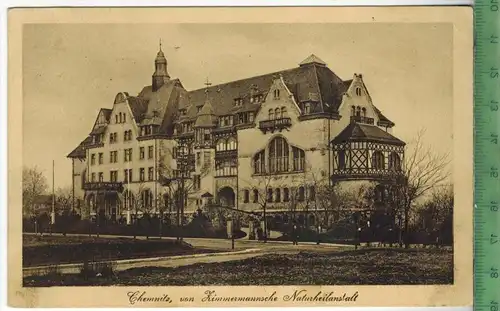 Chemnitz, von Zimmermannsche Naturheilanstalt 1927, Verlag: Franz Richter, Weinböhla- Dresden , Postkarte mit Frankatur