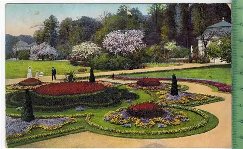 Dresden, Blumenbeet im großen Garten, 1910 Verlag: Ernst Tüngethal, Dresden , Postkarte ohne Frankatur  und Stempel, ---