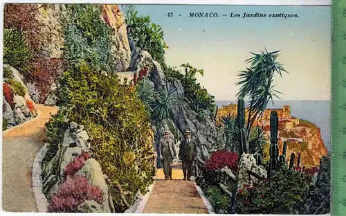 Monaco – Les Jardins exotiques Verlag: Lemaitre, Nice, Postkarte ohne Frankatur  und Stempel,  6.5.1926 MIT BEFÖRDERUNGS