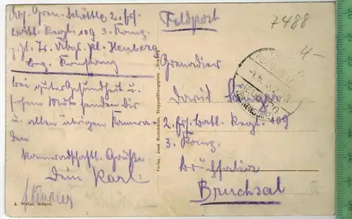 Truppenübungsplatz Heuberg bei Stetten Verlag: Josef Mutscheller, Heuberg,FELD- Postkarte ohne Frankatur,  mit Stempel,