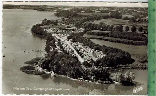 Plön am See. Campingplatz Spitzenort,  Verlag: Cramers, Dortmund, Postkarte ohne Frankatur,  mit Retour-Stempel