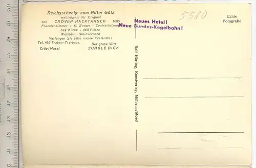 Cröv/Mosel, Reichsschenke zum Ritter Götz  Verlag: Kunstverlag Rolf Hörting, Postkarte,  Erhaltung: I –II Karte wird in