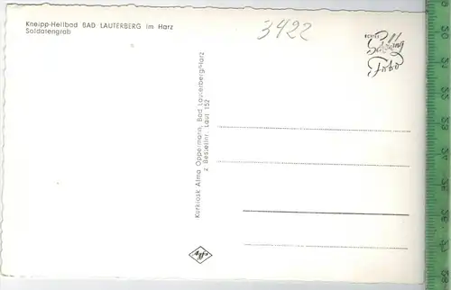 Bad Lauterberg, Odertalsperre, Blick vom großen Jagdkopf  um 1950/1960, Verlag: Schindler & Co., Ostereode,  POSTKARTE,