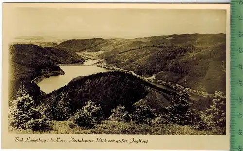 Bad Lauterberg, Odertalsperre, Blick vom großen Jagdkopf  um 1950/1960, Verlag: Schindler & Co., Ostereode, POSTKARTE,