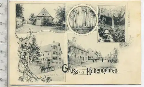 Gruss aus Hohengehren, um 1900/1910, Verlag:----,  Postkarte mit Frankatur, mit Stempel, REICHENBACH 28.07.1910