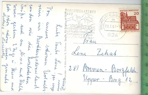 Haus Burgenland  um 1960/1970, Verlag: Karsten, München , POSTKARTE,  mit Frankatur, mit Stempel, BERCHTESGADEN,