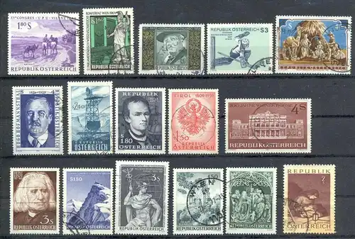 Österreich, Republik, Konvol. Briefmarken 16 Stck. gestempelt, Zustand: gut