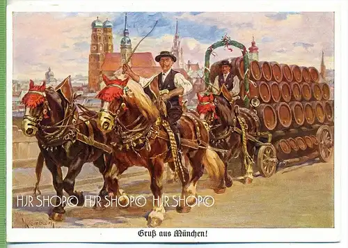 Gruß aus München! um 1940/1950, Verlag: August Lengauer, München, Postkarte, unbenutzte Karte ,  Erhaltung: I-II