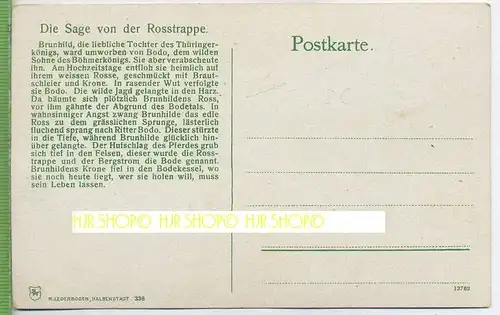 Die Sage von der Roßtrappe um 1910/1920, Verlag: R. Lederbogen, Halberstadt Postkarte unbenutzt,  Erhaltung: II-III