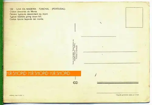 Ihla da Madeira um 1960/1970,  Verlag: --. POSTKARTE unbenutzte Karte