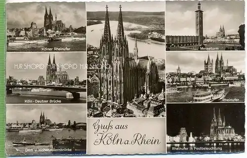 Köln am Rhein, Mehrfeldkarte um 1950/1960 Verlag: Hoursch & Bechstedt, Postkarte