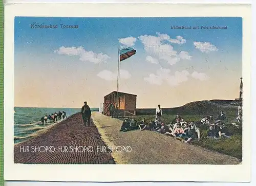 ,Tossens, Badestrand mit Petersdenkmal,   Verlag: Kl. Wesermarschkalender 82, Postkarte, unbenutzte Karte