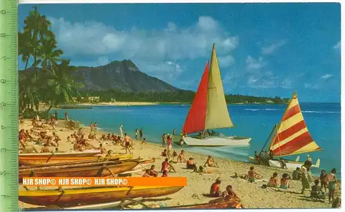„Waikiki Beach “, um 1960/1970   Ansichtskarte,  ungebrauchte Karte
