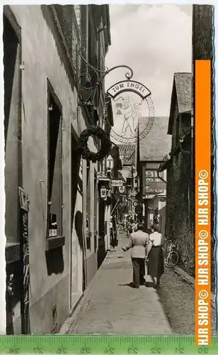 „Rüdesheim, Drosselgasse “, um 1950/1960,   Ansichtskarte,  ungebrauchte Karte