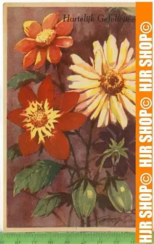 „Blumen“ um 1940/1950, Ansichtskarte  ungebrauchte Karte