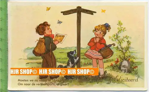 „Haiteliek Gefeliciteerd“ um 1950/1960, Ansichtskarte  ungebrauchte Karte