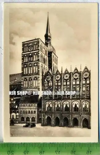 Stralsund, ca. 1920/1930,  Sammelfoto 9 x 6 cm,  Nicolaikirche und Rathaus