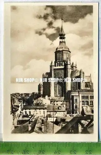 Stralsund, ca. 1920/1930,  Sammelfoto 9 x 6 cm,  Westansicht der Marienkirche