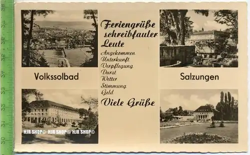 „Volkssolbad, Salzungen“ um 1950/1960 Ansichtskarte, ungebrauchte Karte