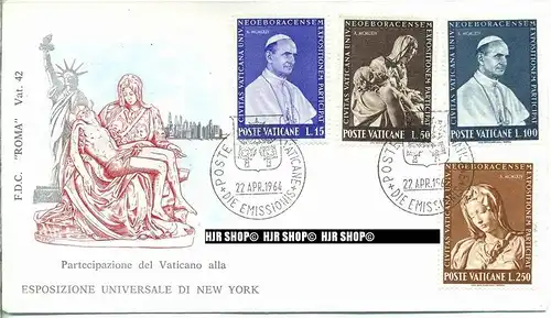 1964, FDC, Weltausstellung N.Y.., Minr. 450-453  gest.