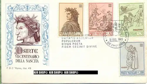 1965, FDC, Dante, 477-480 gest