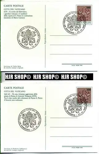 „VEDUTE DEL VATICANO, 4 x Stadtansichten“  um 1980/1990 Ansichtskarten,