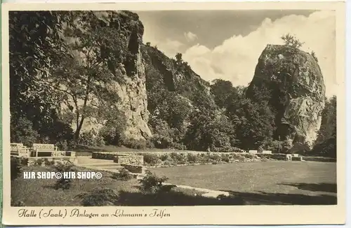 „Anlagen an Lehmann s Felsen“  um 1930/1940 Ansichtskarte,  ungebrauchte Karte