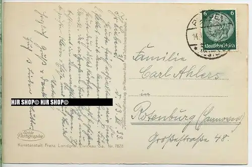 um 1930/1940  Antsichtskarte,  „Streitsberg“  mit Frankatur, Stempel