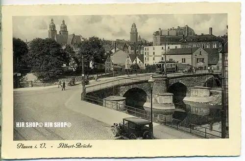 um 1930/1940  Antsichtskarte,  „Albert-Brücke“  mit Frankatur, Stempel