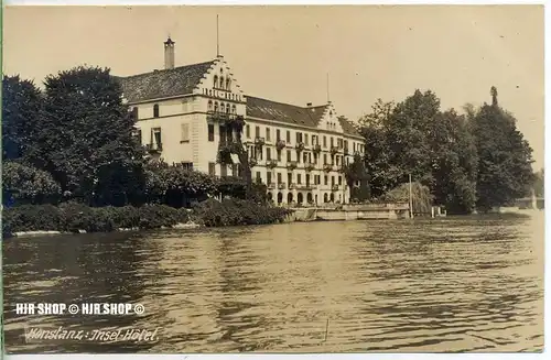 um 1920/1930 Ansichtskarte,  „Konstanz, Insel-Hotel“  ungebrauchte Karte