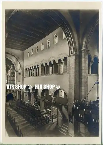 um 1920/1930 Ansichtskarte,  „Gernrode, Stiftskirche, Mittelschiff“  ungebrauchte Karte