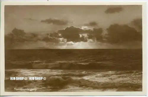 um 1920/1930 Ansichtskarte,  „Juist, Sonnenuntergang“,  ungebrauchte Karte