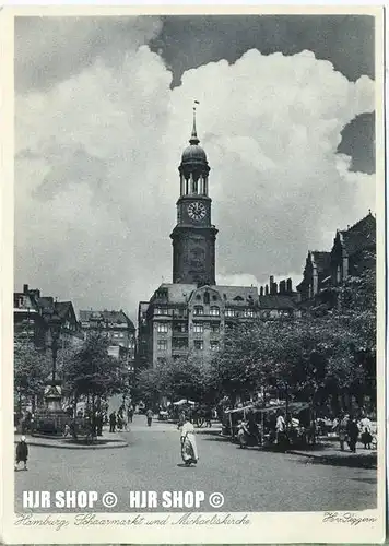 um 1920/1930 Ansichtskarte  „ Schaarmarkt und Michaeliskirche“ , ungebrauchte Karte