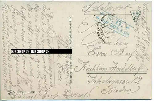 um 1910/1920 Ansichtskarte, FELDPOST „ Haus am See“ mit Stempel