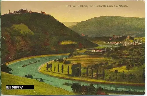 um 1910/1920 Ansichtskarte  “Blick auf Dilsberg“,  gelaufene Karte mit Frankatur
