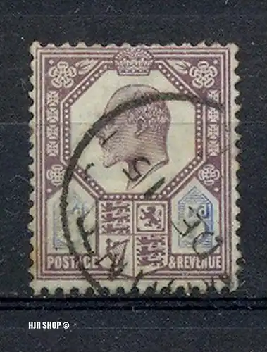 1902, 1. Jan./1913. König Edward VII. MiNr. 116A, gest., Zustand: gut