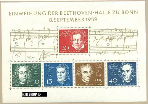 1959, 8. Sept. Block 2**, Beethoven-Halle, Zustand: sehr gut