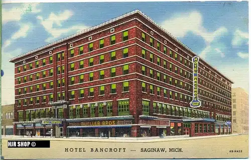 um 1940/1950 Ansichtskarte “Hotel Bancroft“,  gelaufene Karte