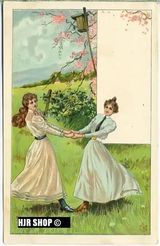 Postkarte:  Tanzpaar ungelaufen,