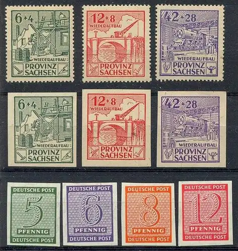 1946, SBZ, 87-89A**, 87-89B**, 116-119**