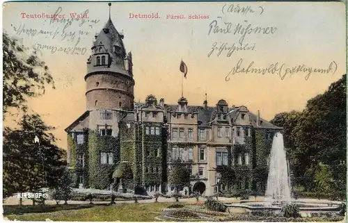Postkarte, Detmold, Fürstl. Schloss