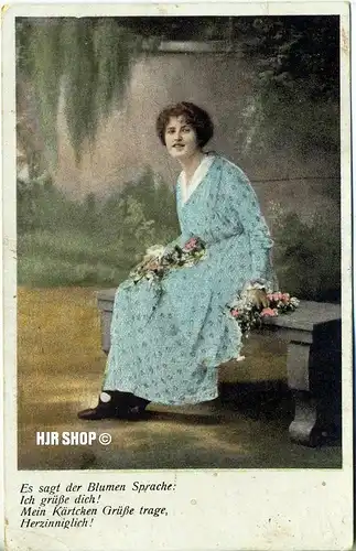 Postkarte, junge Frau