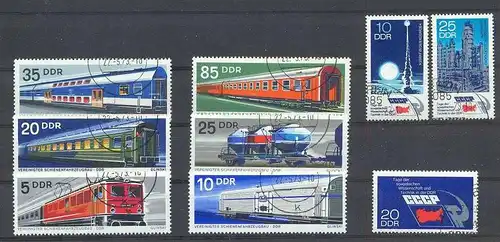 1973, Schienenfahrzeugbau Satz 6 W 1844-49 gest., Satz 3 W 1887-89 gest.,